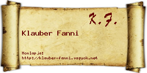 Klauber Fanni névjegykártya