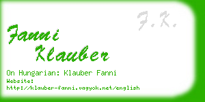 fanni klauber business card